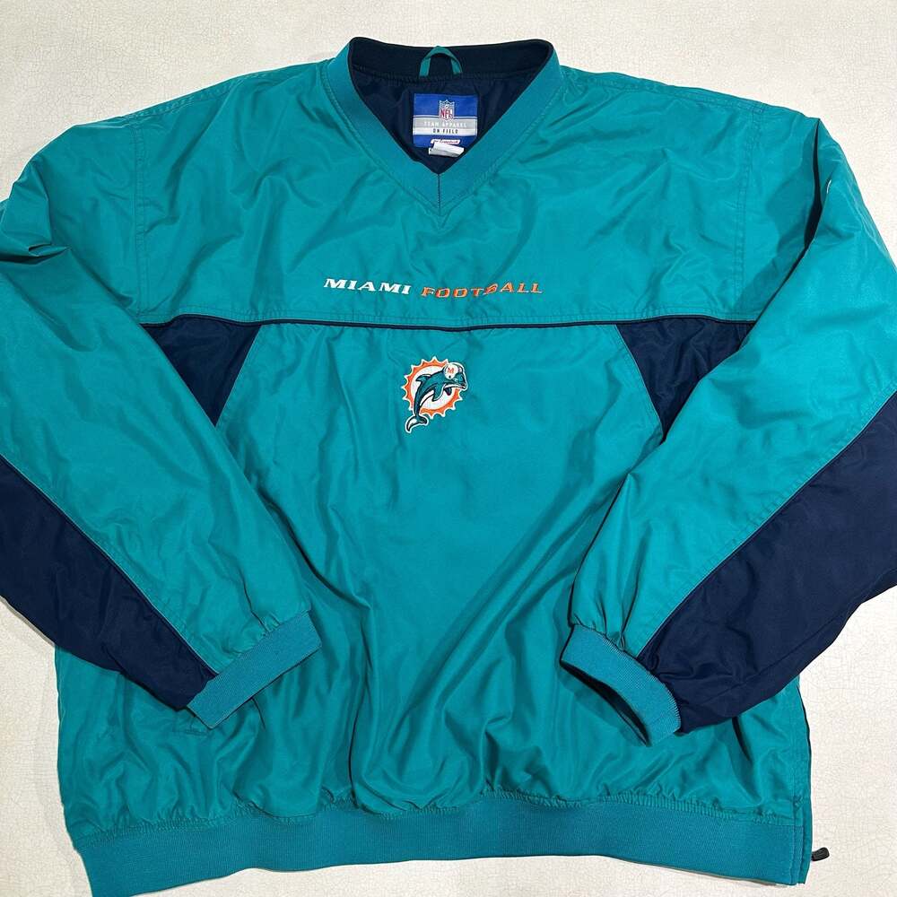 MIAMI DOLPHINS THROWBACK 2XL PULLOVER JACKET